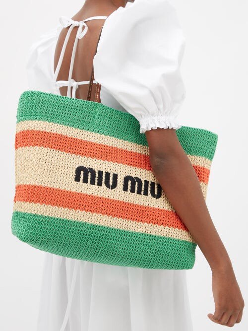 Cuero | Logo-embroidered Straw Tote Bag