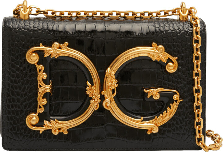 Cuero | Girl's Croc-Embossed Chain Crossbody Bag