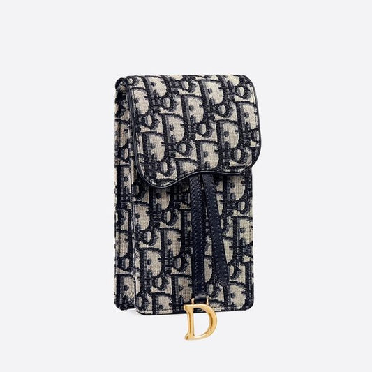 Cuero | Saddle Vertical Pouch Oblique Motif Canvas Blue