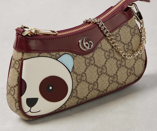 Cuero | Ophidia mini panda-appliqué shoulder bag