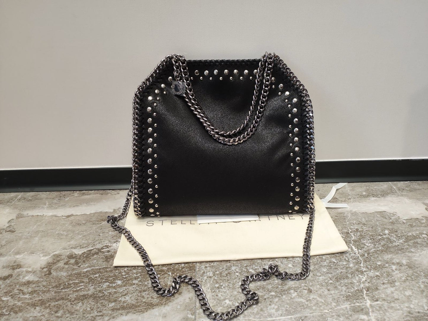 Stella McCartney Falabella Studded Shoulder Bag – Black