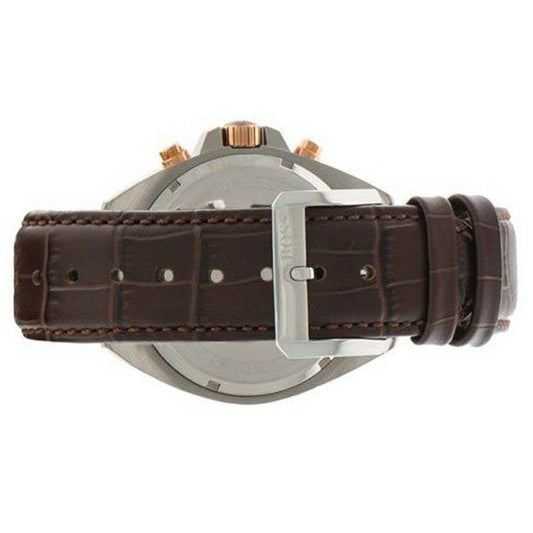 Cuero | Original White Dial Stainless Steel Leather Chrono Men's Watch 1512881