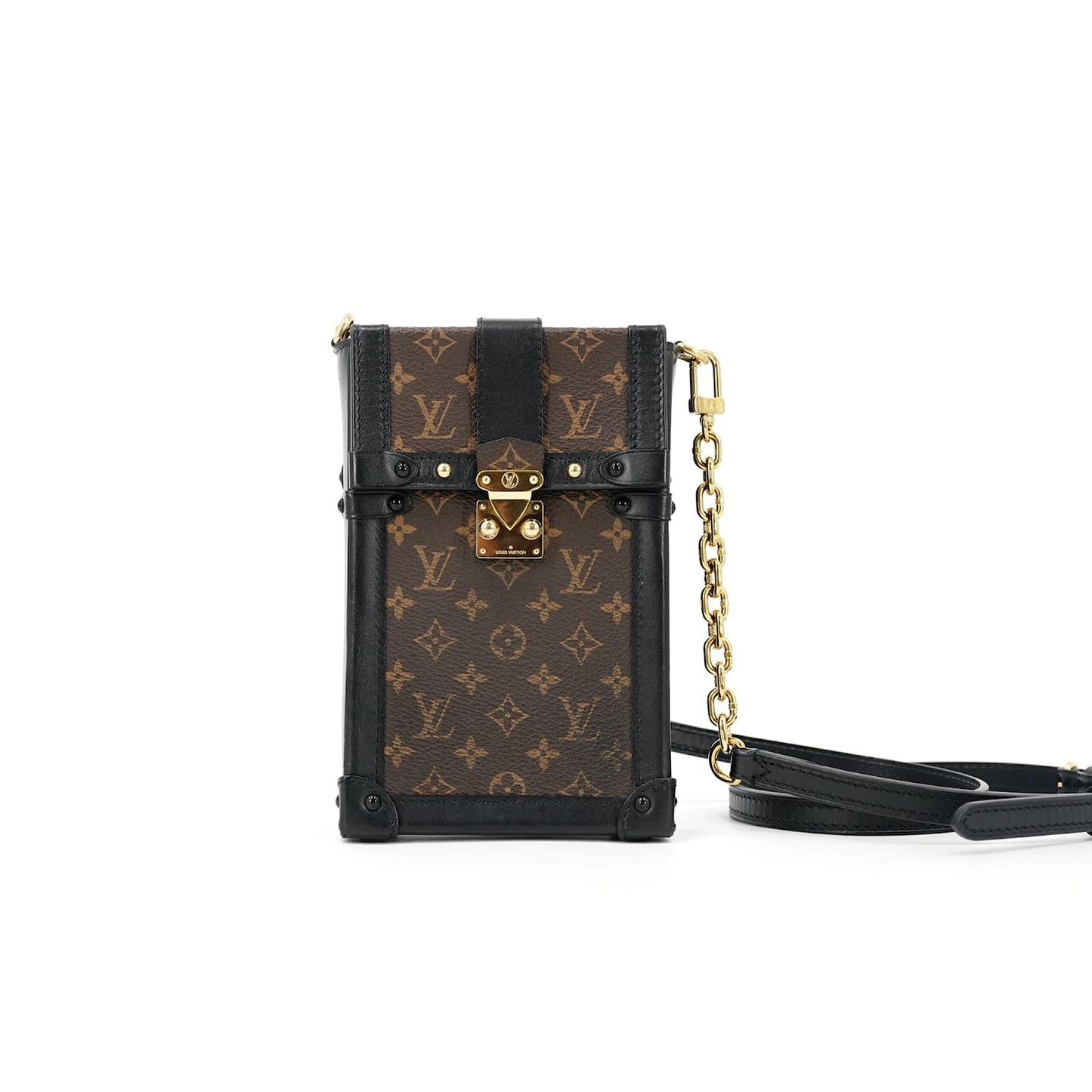 Cuero | Monogram Vertical Trunk Pochette Brown