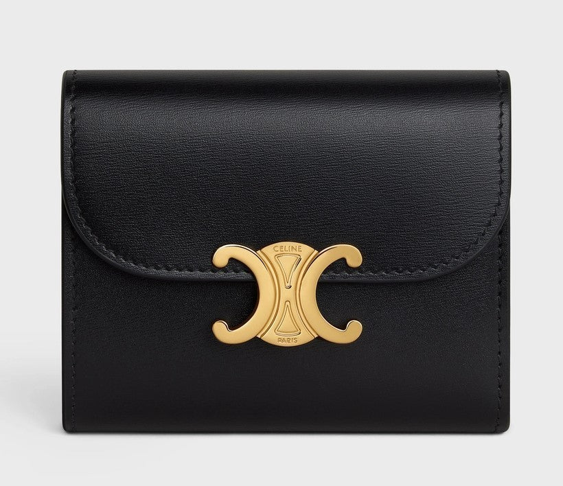 Cuero | SMALL WALLET TRIOMPHE IN SHINY CALFSKIN LIPSTICK