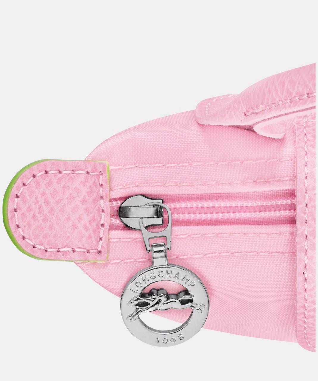 Cuero | Long Champ Le Pliage Mini Soft Pink Pouch With Handle
