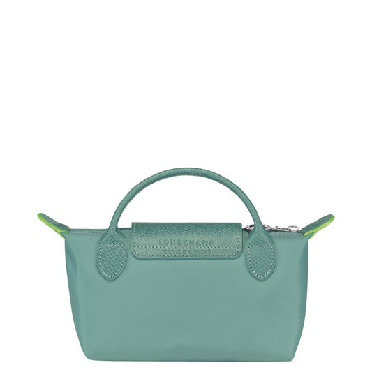 Cuero | Long Champ Le Pliage Mini Mint Green Pouch With Handle