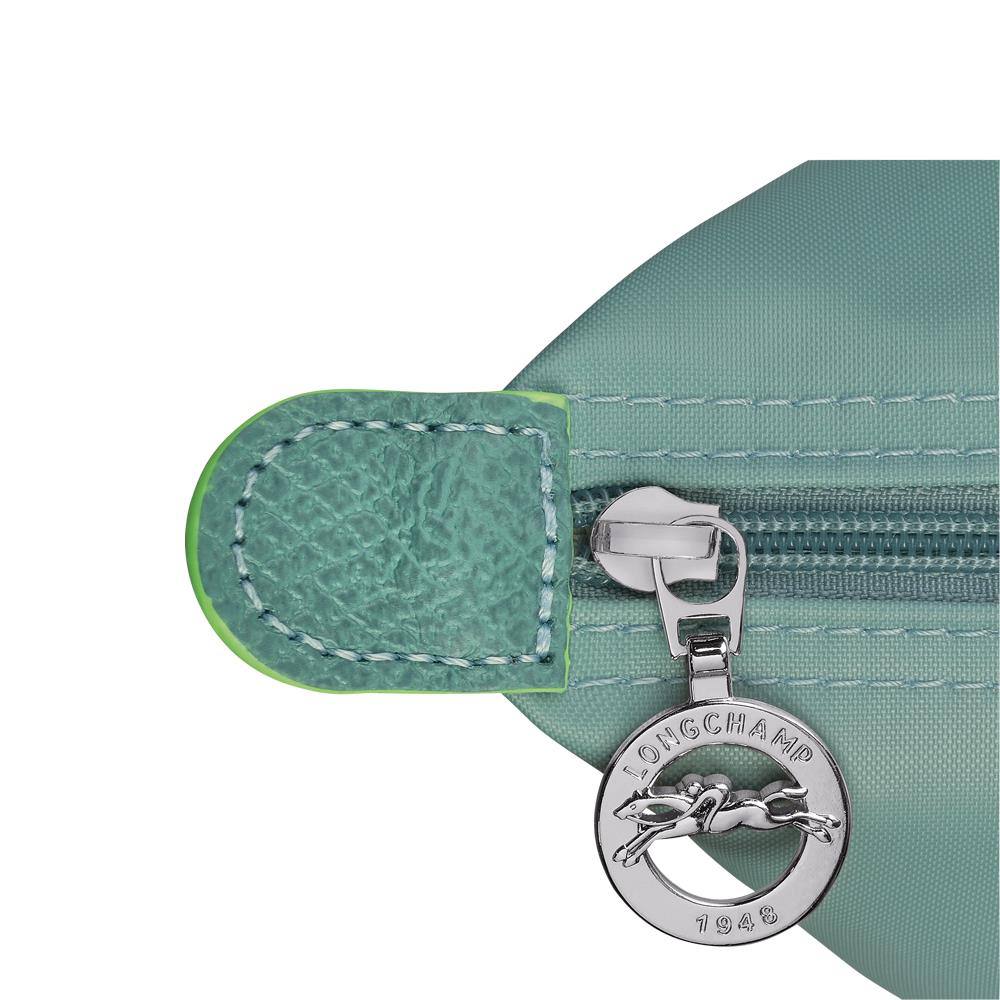 Cuero | Long Champ Le Pliage Mini Mint Green Pouch With Handle