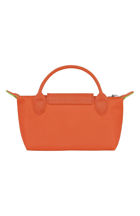 Cuero | Long Champ Le Pliage Mini Orange Pouch With Handle