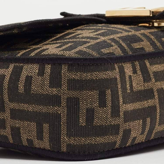 Cuero | Tobacco Zucca Jacquard Canvas Medium Baguette Bag
