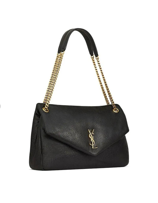 Cuero | Calypso Large Bag In Grained Lambskin - Black
