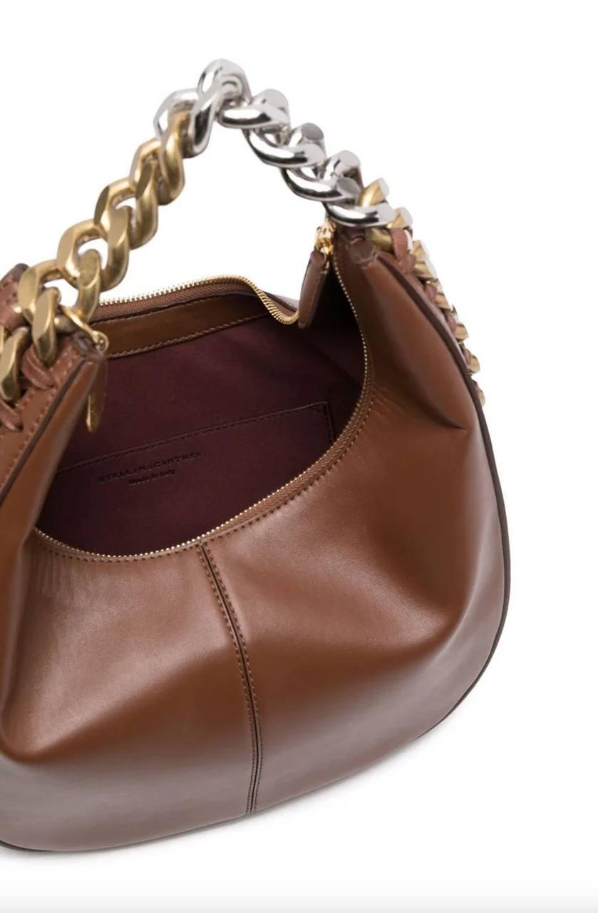 Cuero | CHUNKY-CHAIN DETAIL TOTE BAG - BROWN