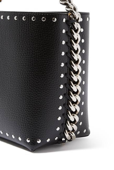 Cuero | Frayme Studded Grainy Alter Mat Bucket Bag