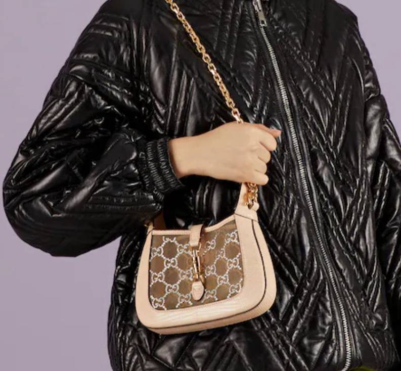 Cuero | JACKIE 1961 MINI CRYSTAL GG LIZARD BAG