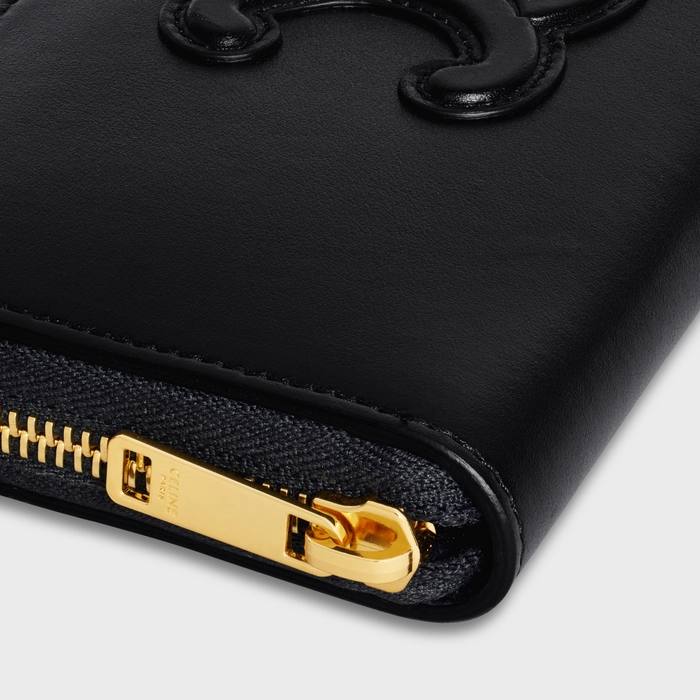 Cuero | LARGE ZIPPED WALLET CUIR TRIOMPHE IN SMOOTH CALFSKIN