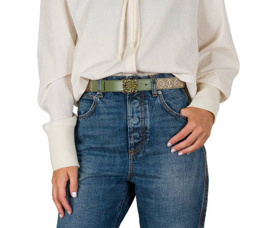 Cuero | avocado green leather belt