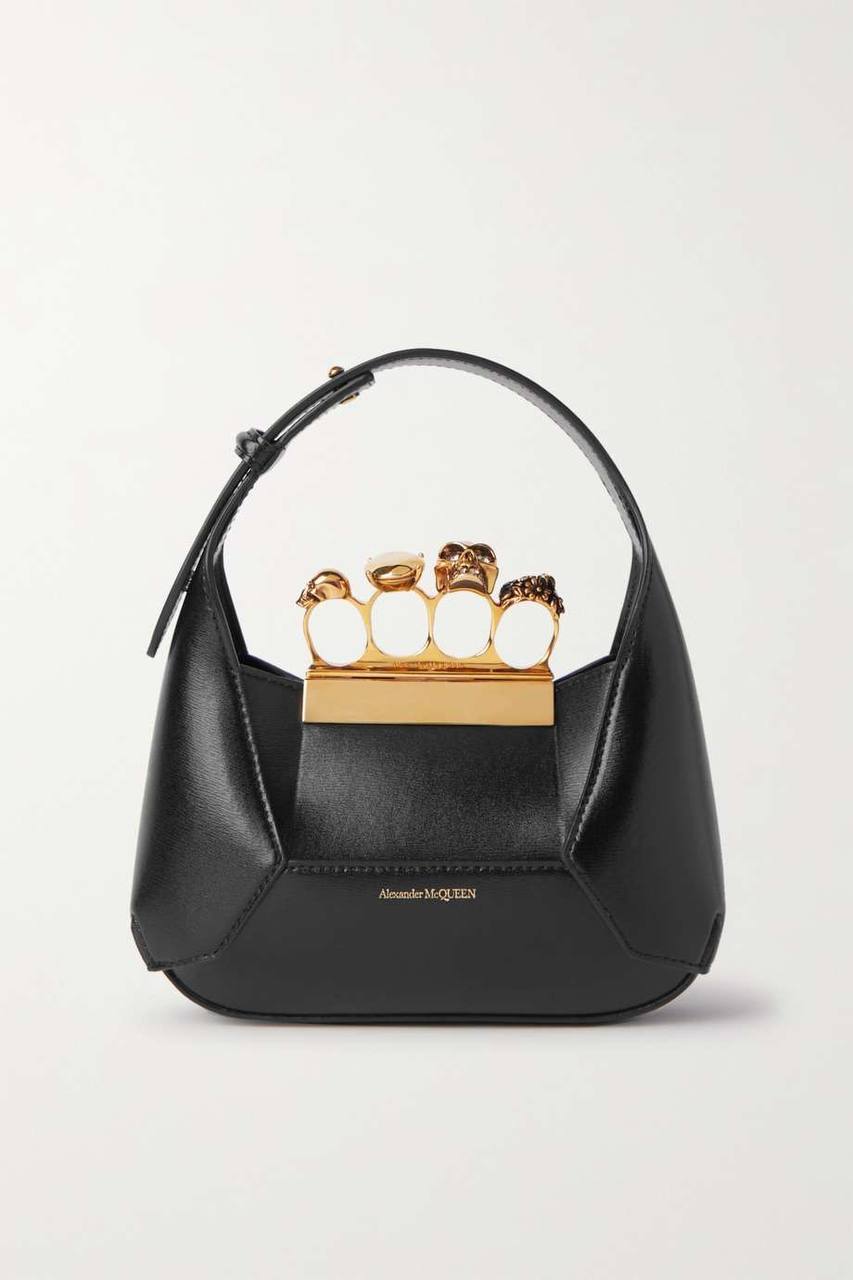 Cuero | ALEXANDER MCQUEEN Jewelled mini embellished leather tote