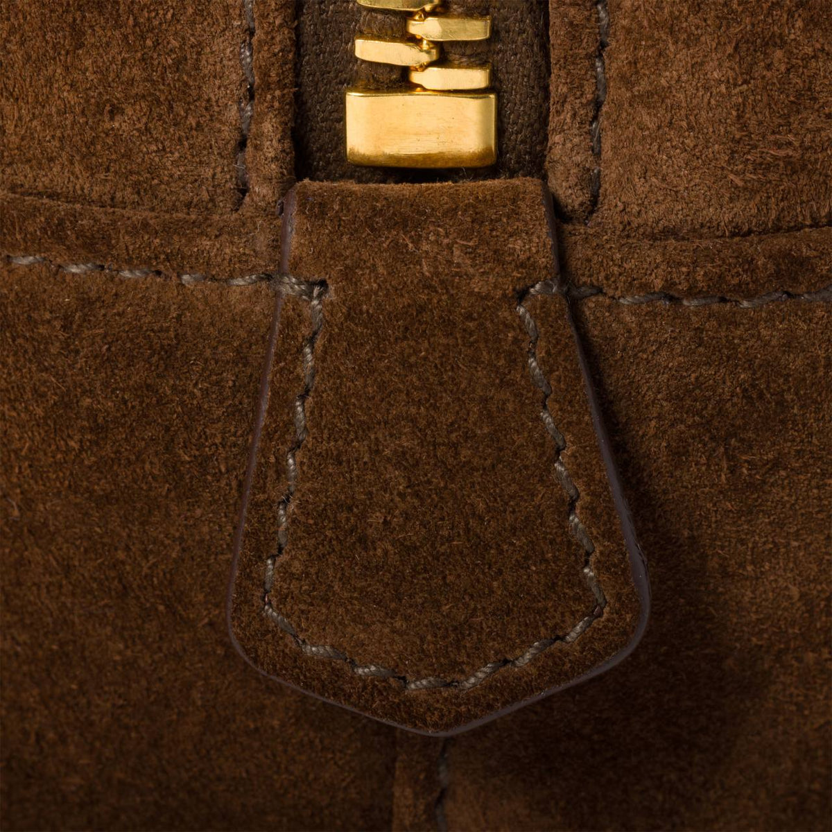Cuero | Arcadie padded suede top-handle bag in Cocoa Brown