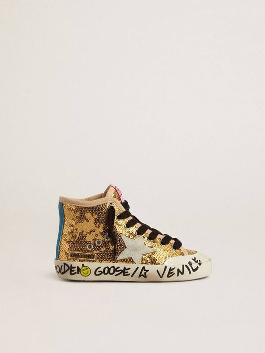 Cuero | Junior Francy Penstar in gold sequins with ice-gray suede star