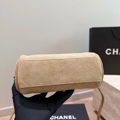 Cuero | Quilted Suede Mini Bowling Bag
