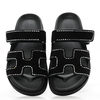 Cuero | Suede Crystal Chypre Sandals