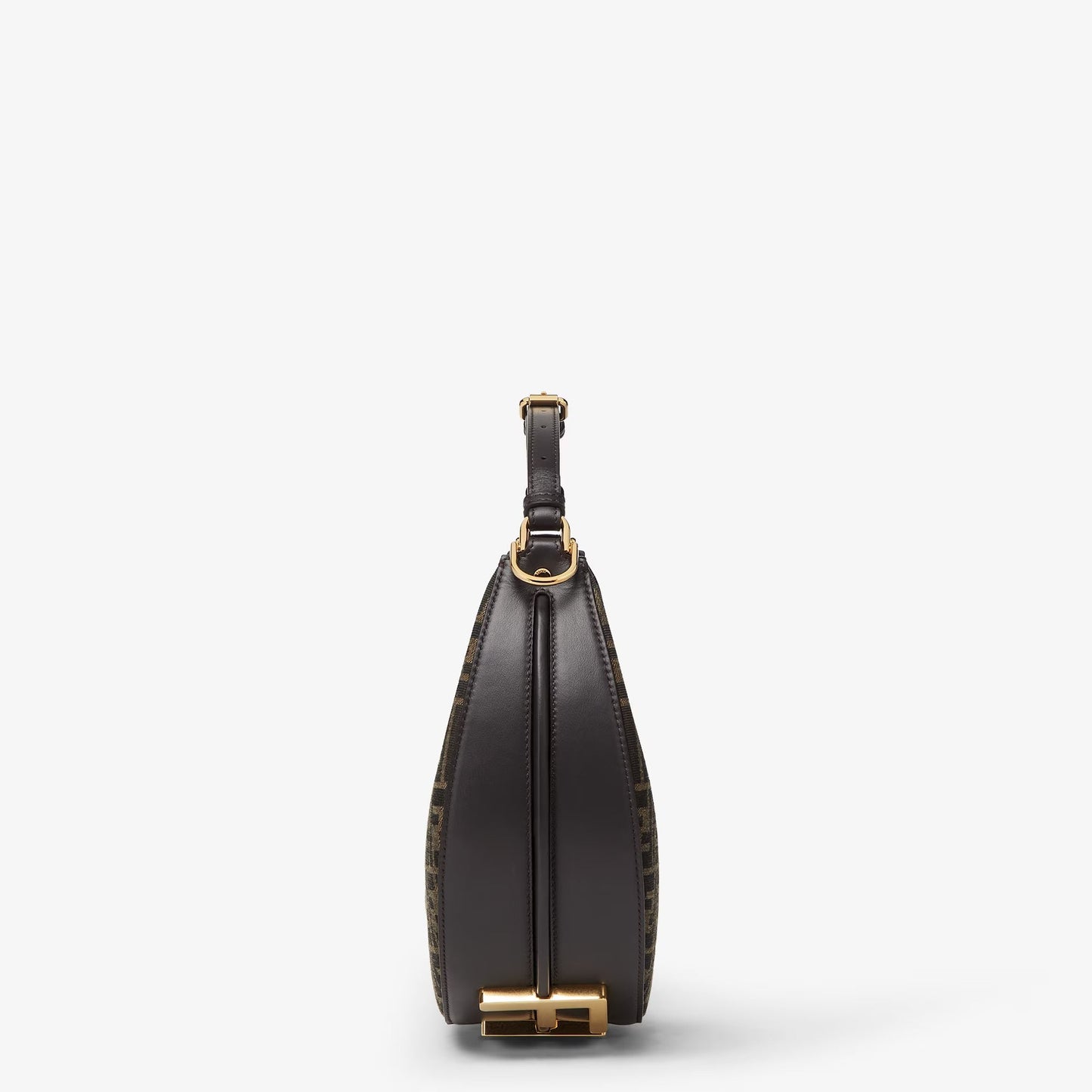 Cuero | Fendigraphy Small Brown FF jacquard fabric bag