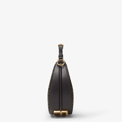 Cuero | Fendigraphy Small Brown FF jacquard fabric bag