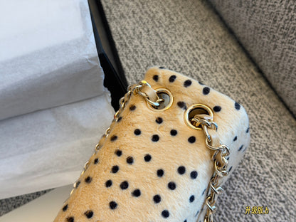 Cuero | Mini Flap Bag Beige Polka Dot