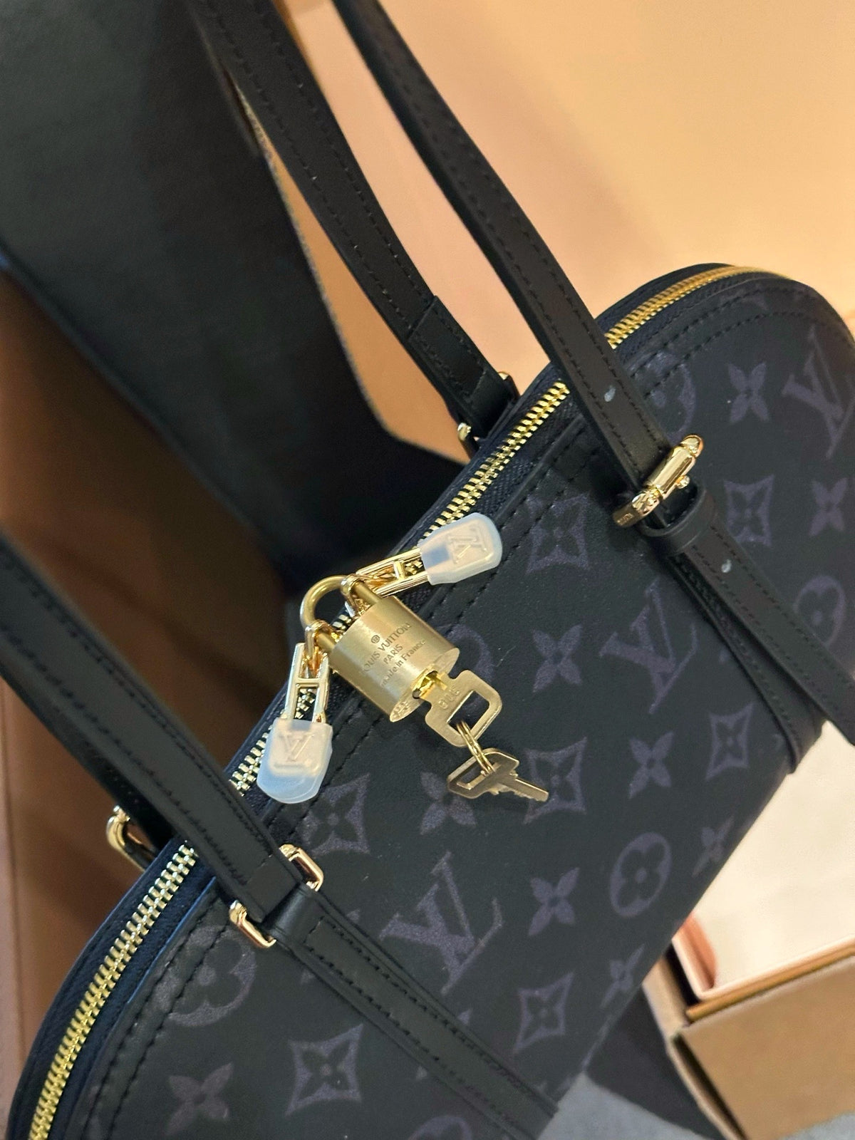 Cuero | Monogram Dome Zip Shoulder Bag - Black