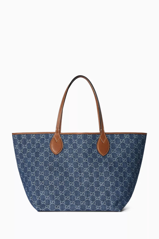 Cuero | Totissima Tote Bag in GG Printed Denim