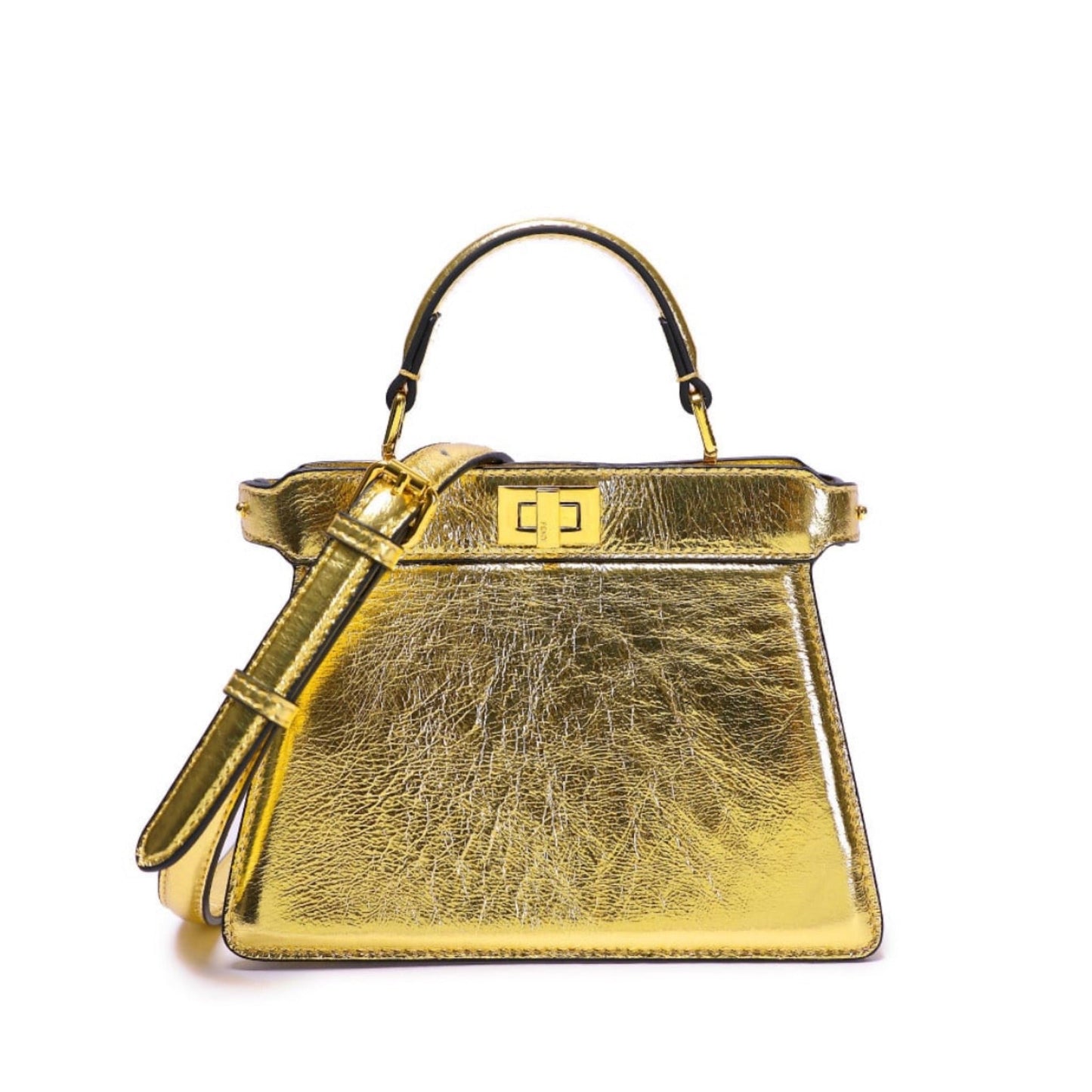 Cuero | Peekaboo Gold Leather Bag