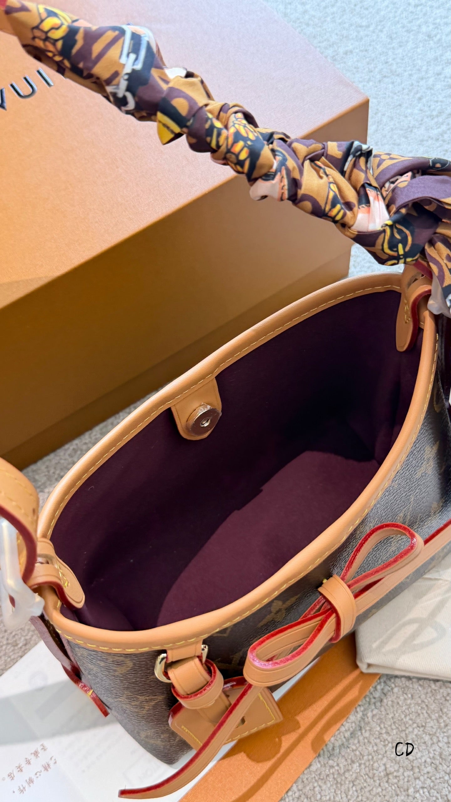 Cuero | Monogram Hobo Shoulder Bag Brown