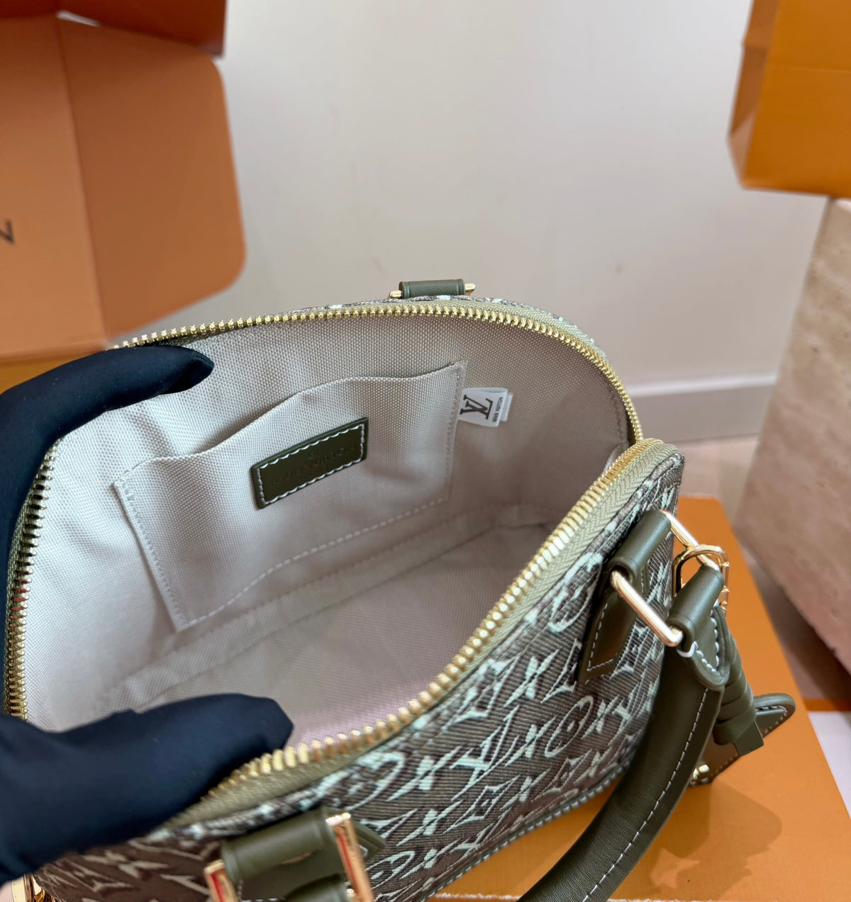 Cuero | Mini Monogram Jacquard Dome Top Handle Bag - Olive Green