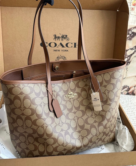 Cuero | Signature Monogram Open Tote - Khaki