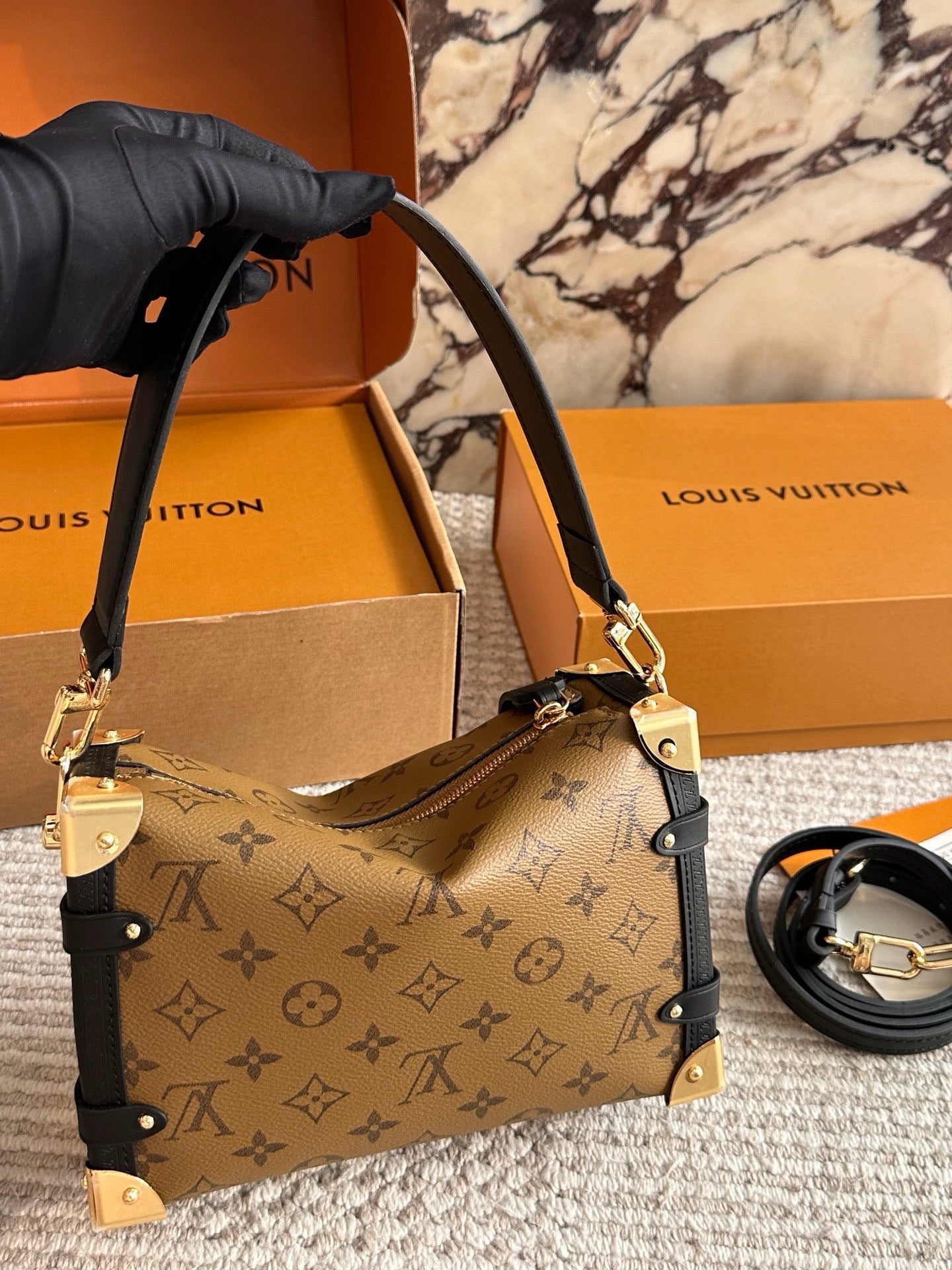 Cuero | Monogram Reverse Trunk Shoulder Bag