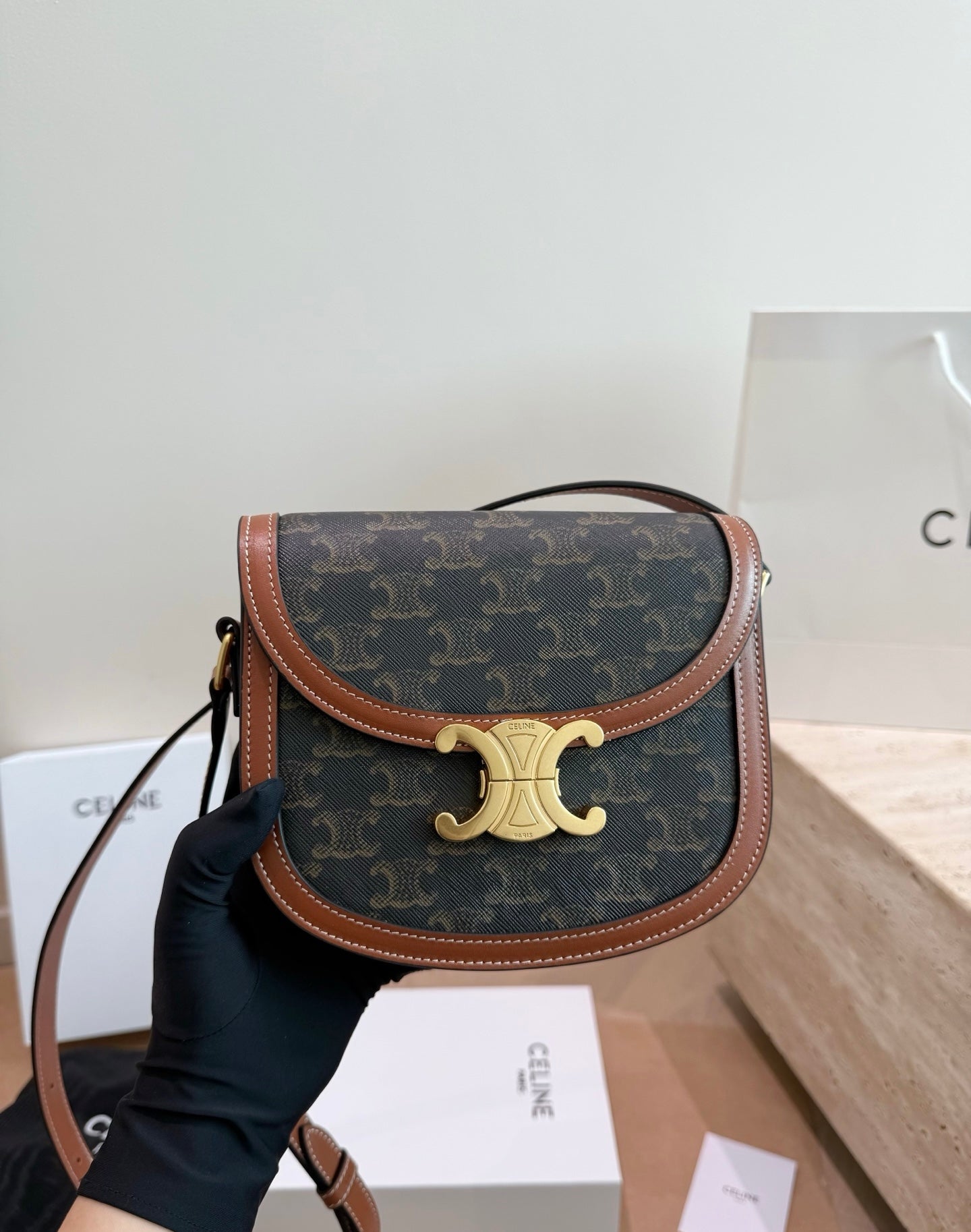 Cuero | Monogram Saddle Crossbody Bag