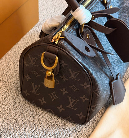 Cuero | Dark Brown Monogram Duffle Bag