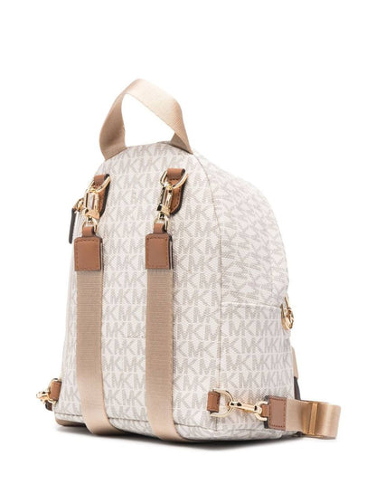 Cuero | Small Rhea Monogram print backpack in offwhite