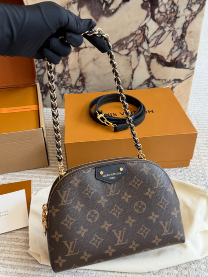 Cuero | Monogram Dome Crossbody Bag Brown
