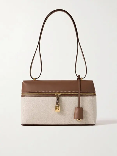 Cuero | Loro Piana L27 canvas and leather shoulder bag