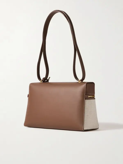 Cuero | Loro Piana L27 canvas and leather shoulder bag