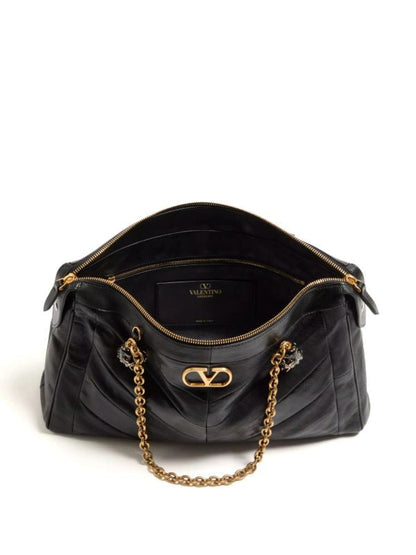 Cuero | Garavani 'Panthia' chevron-print shoulder bag