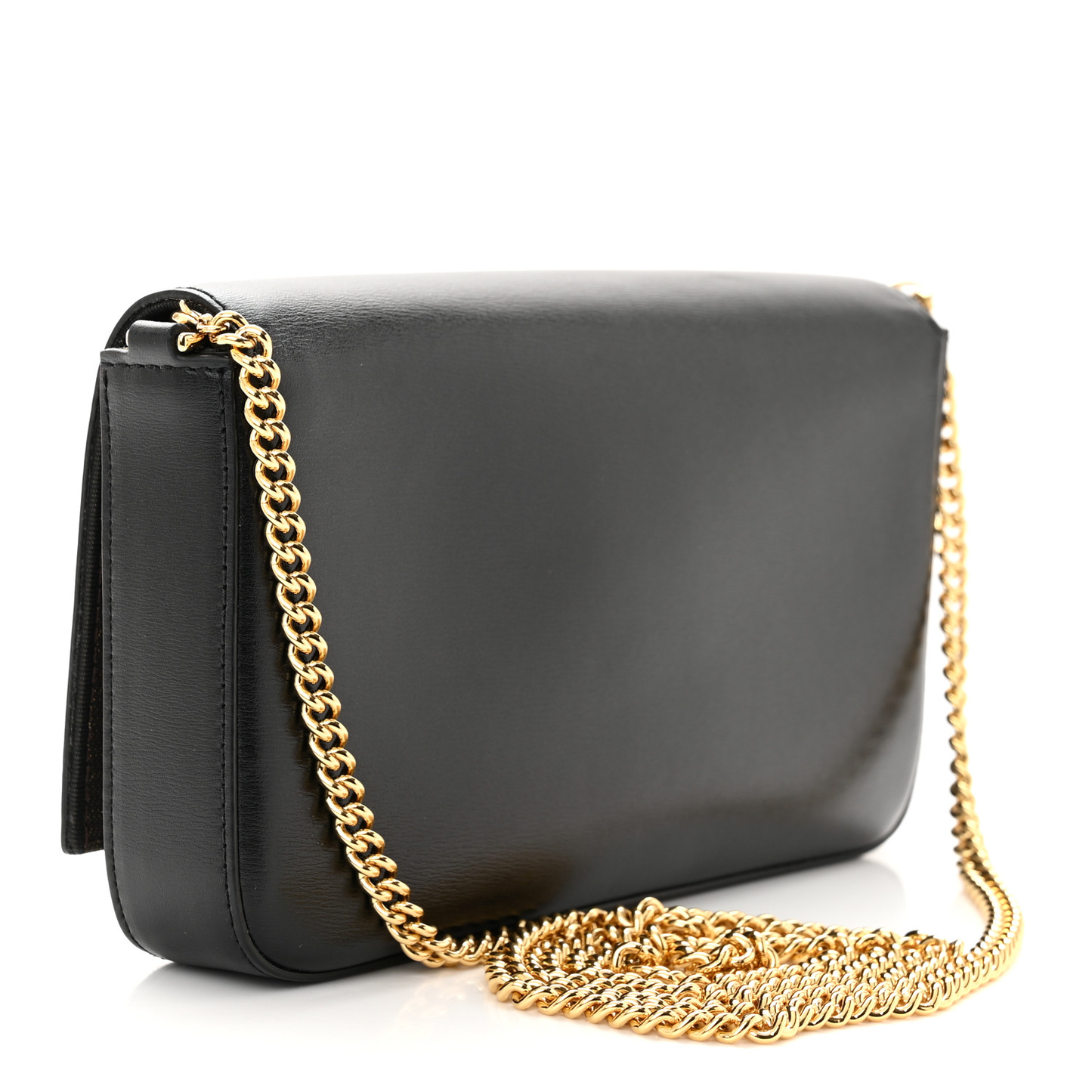 Cuero | Vitello Palmellato Wallet on Chain with Pouches Black