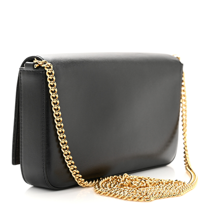 Cuero | Vitello Palmellato Wallet on Chain with Pouches Black