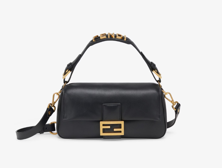 Cuero | Baguette Black nappa leather bag