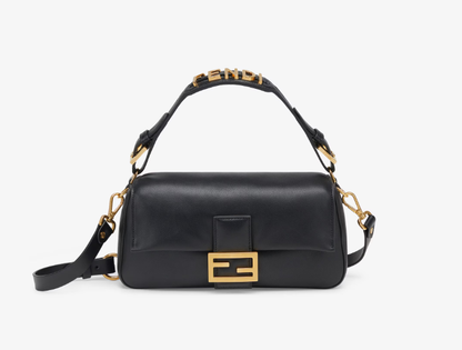 Cuero | Baguette Black nappa leather bag