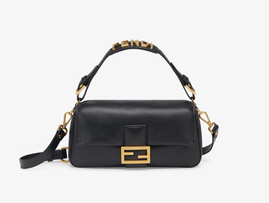 Cuero | Baguette Black nappa leather bag