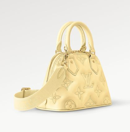 Cuero | Banane' bubblegram Alma BB bag with detachable strap & gold metallic hardware