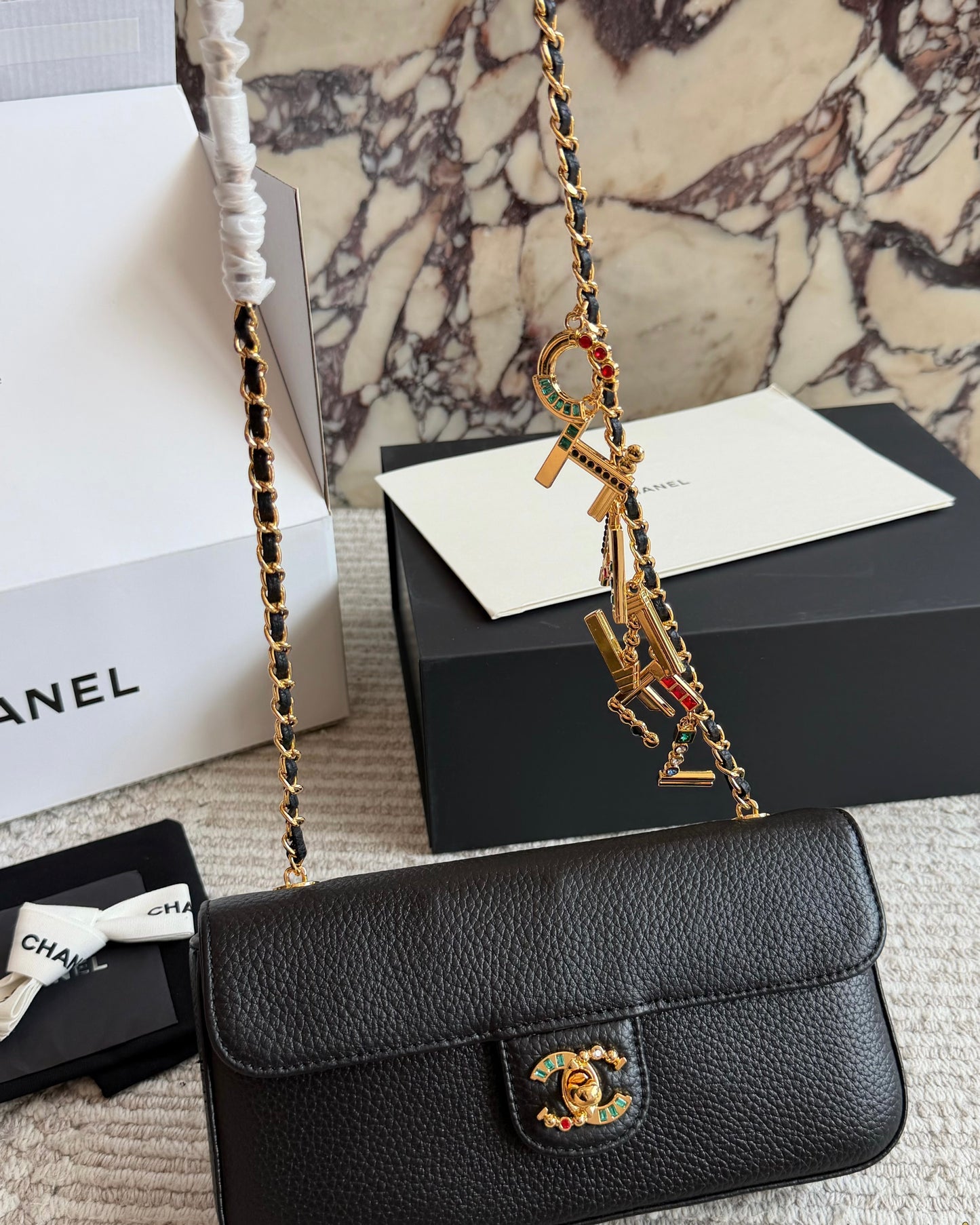 Cuero | Charm Chain Flap Bag