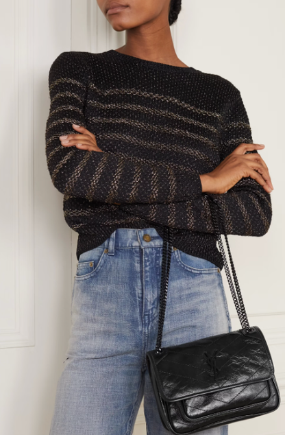 Cuero | MINI QUILTED CRINKLED GLOSSED-LEATHER SHOULDER BAG