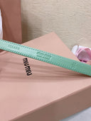 Miu Miu Leather and Chain Belt – Mint Green
